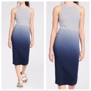 Athleta Sunkissed Striped Ombré Midi Tank Dress M